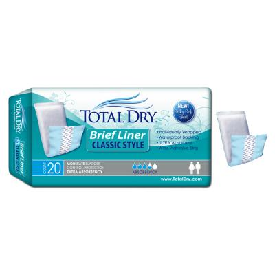 TotalDry Brief Liner, 4 x 13