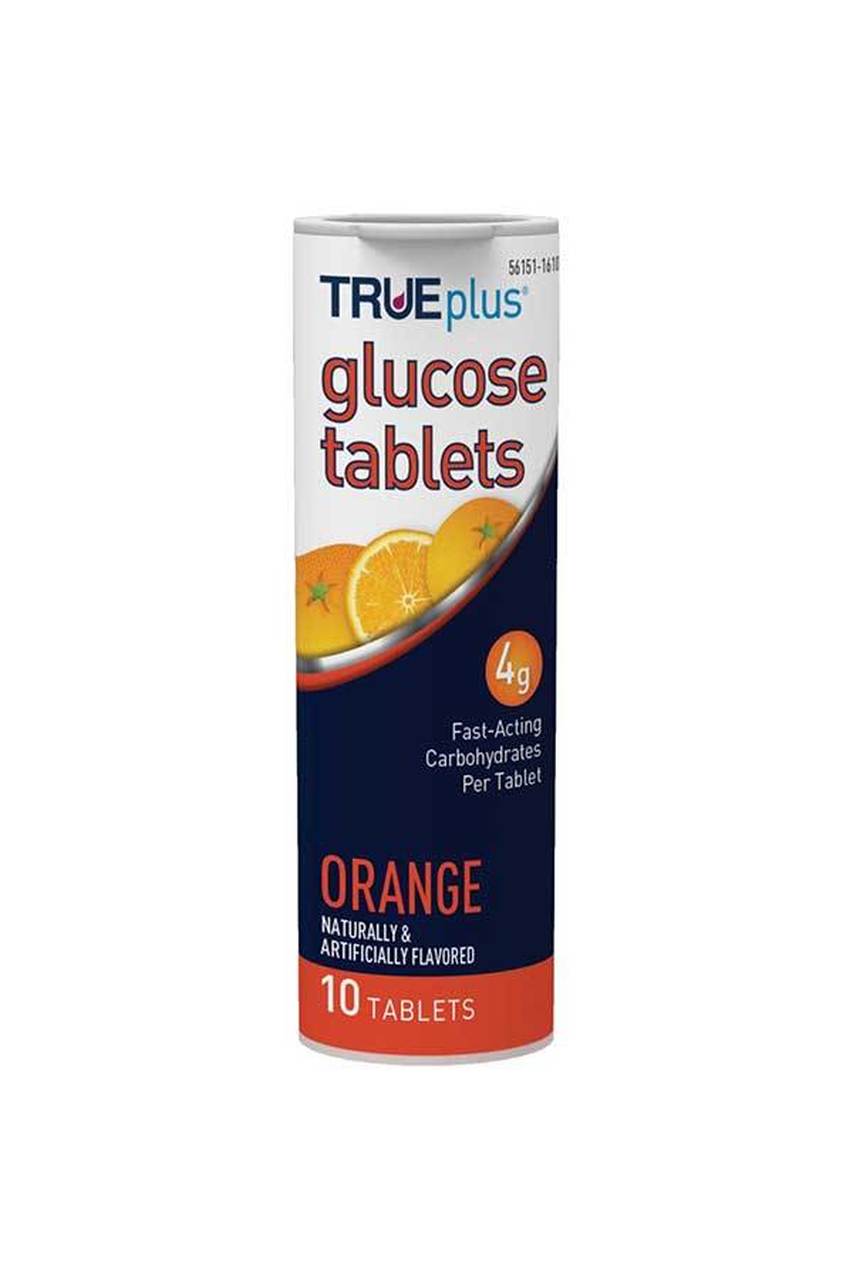 TRUEplus Glucose Tablets 10 count, Orange